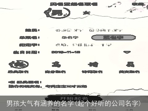 男孩大气有涵养的名字(起个好听的公司名字)