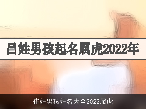 崔姓男孩姓名大全2022属虎