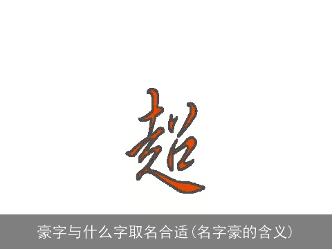 豪字与什么字取名合适(名字豪的含义)