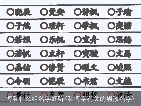 博和什么组名字好听(和博字有关的男孩名字)