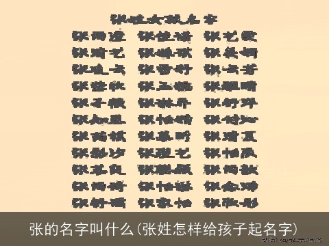 张的名字叫什么(张姓怎样给孩子起名字)