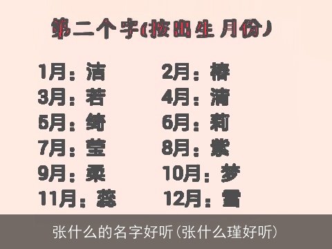 张什么的名字好听(张什么瑾好听)