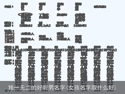 独一无二的好听男名字(女孩名字取什么好)