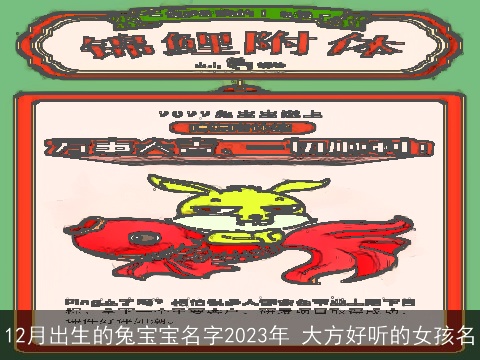 12月出生的兔宝宝名字2023年 大方好听的女孩名