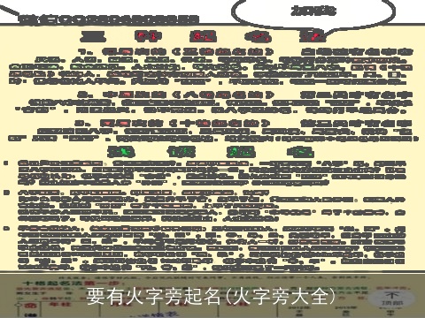 要有火字旁起名(火字旁大全)