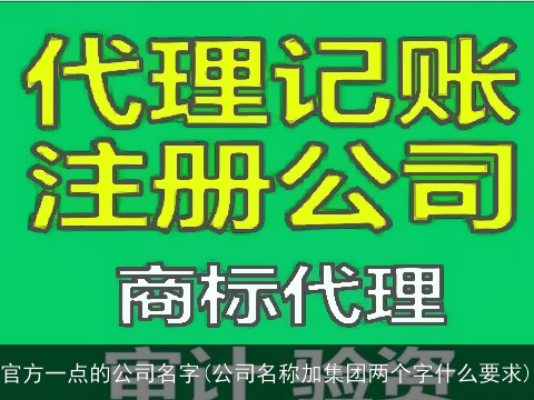 官方一点的公司名字(公司名称加集团两个字什么要求)