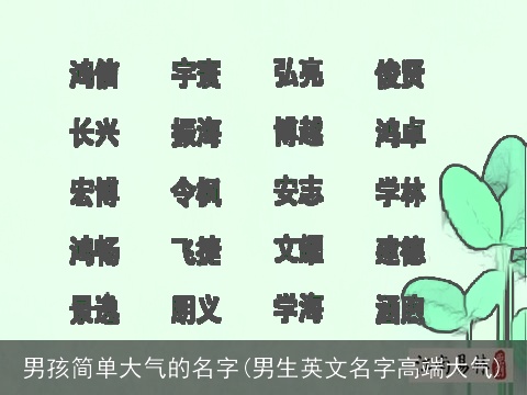 男孩简单大气的名字(男生英文名字高端大气)