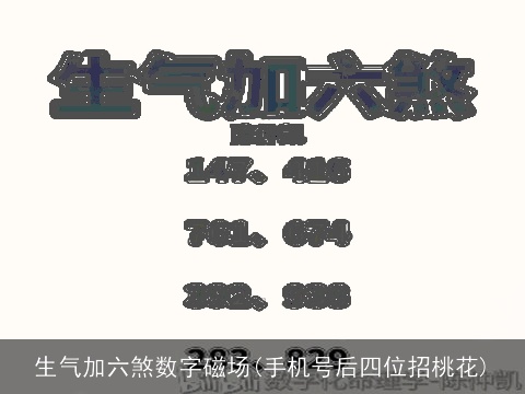 生气加六煞数字磁场(手机号后四位招桃花)