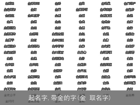 起名字,带金的字(金 取名字)