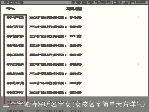 三个字独特好听名字女(女孩名字简单大方洋气)