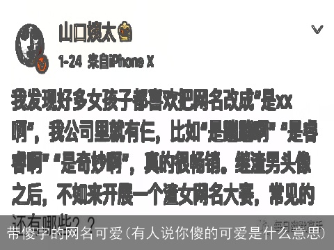 带傻字的网名可爱(有人说你傻的可爱是什么意思)