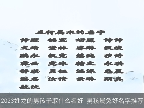 2023姓龙的男孩子取什么名好 男孩属兔好名字推荐
