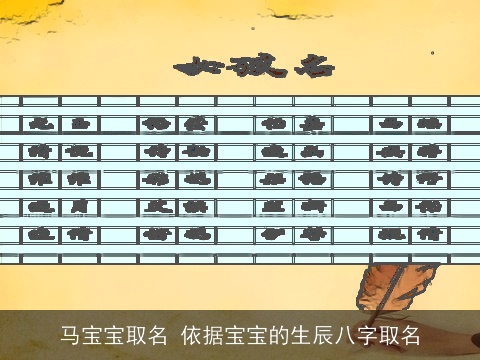 马宝宝取名 依据宝宝的生辰八字取名
