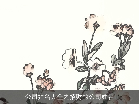 公司姓名大全之招财的公司姓名