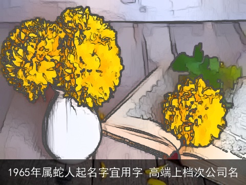 1965年属蛇人起名字宜用字 高端上档次公司名