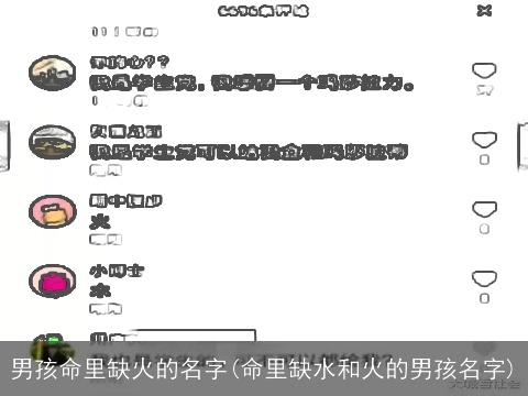 男孩命里缺火的名字(命里缺水和火的男孩名字)