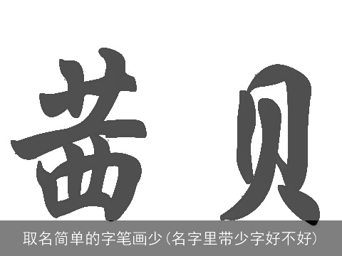 取名简单的字笔画少(名字里带少字好不好)