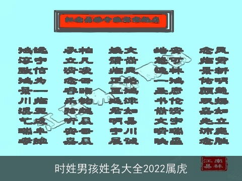 时姓男孩姓名大全2022属虎