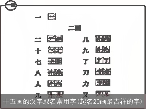十五画的汉字取名常用字(起名20画最吉祥的字)