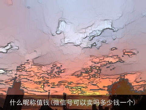 什么昵称值钱(微信号可以卖吗多少钱一个)
