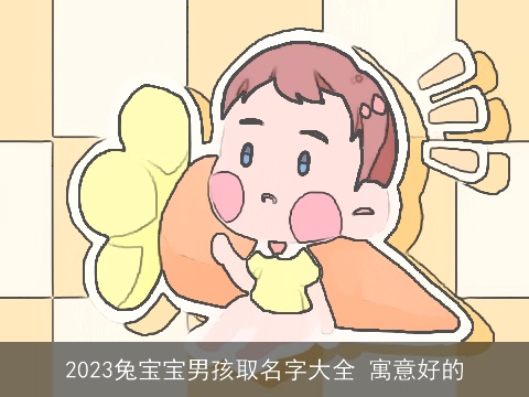 2023兔宝宝男孩取名字大全 寓意好的