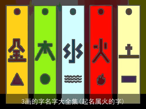 3画的字名字大全集(起名属火的字)