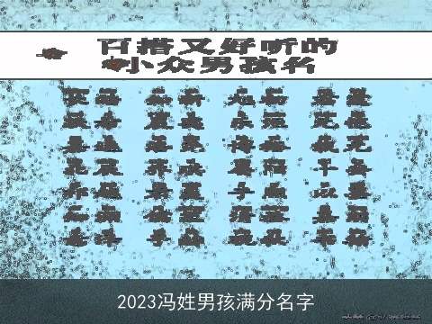 2023冯姓男孩满分名字