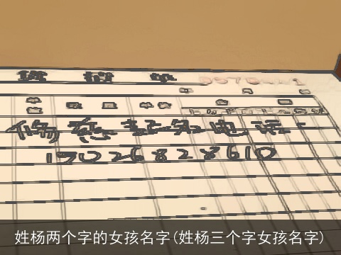 姓杨两个字的女孩名字(姓杨三个字女孩名字)