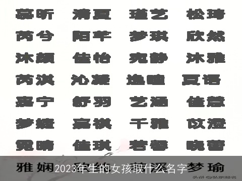 2023年生的女孩取什么名字