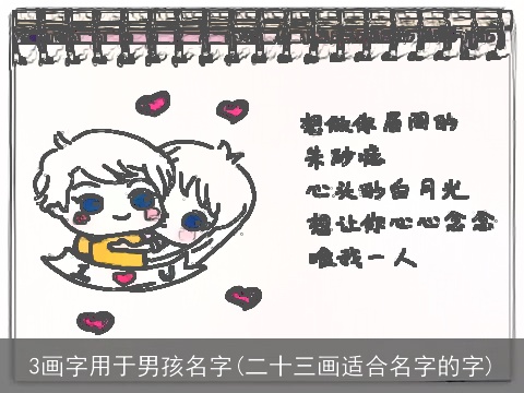 3画字用于男孩名字(二十三画适合名字的字)