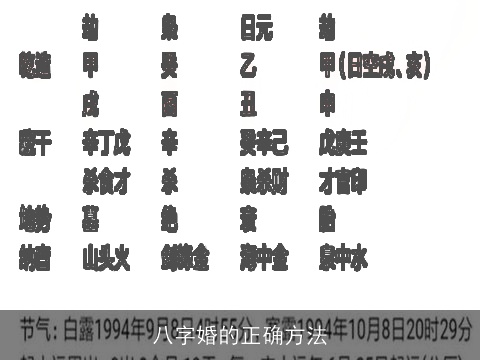 八字婚的正确方法