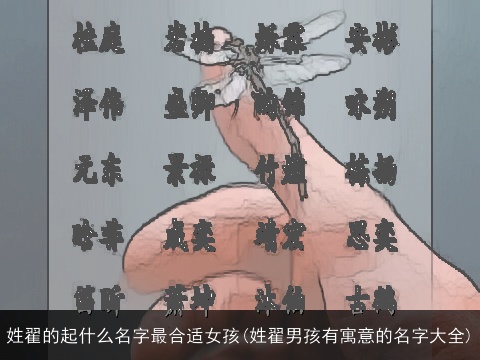 姓翟的起什么名字最合适女孩(姓翟男孩有寓意的名字大全)