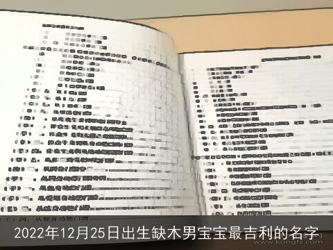 2022年12月25日出生缺木男宝宝最吉利的名字
