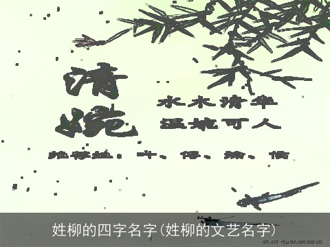 姓柳的四字名字(姓柳的文艺名字)
