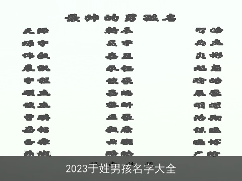 2023于姓男孩名字大全