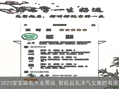 2023宝宝取名大全男孩 智能起名洋气文雅的名字