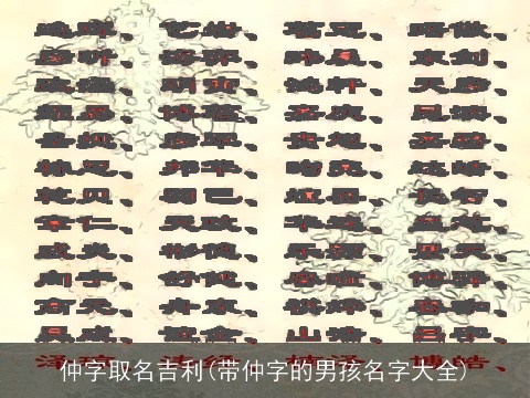 仲字取名吉利(带仲字的男孩名字大全)