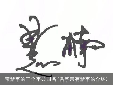 带慧字的三个字公司名(名字带有慧字的介绍)