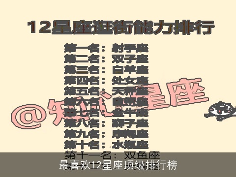 最喜欢12星座顶级排行榜