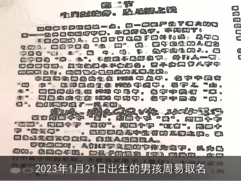 2023年1月21日出生的男孩周易取名