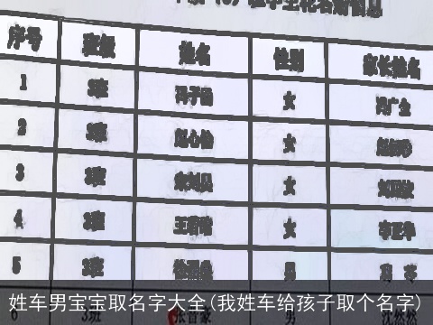 姓车男宝宝取名字大全(我姓车给孩子取个名字)