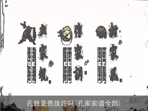 孔姓是贵族姓吗(孔家家谱全部)