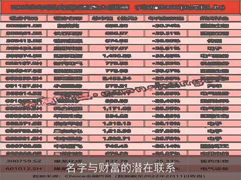 名字与财富的潜在联系