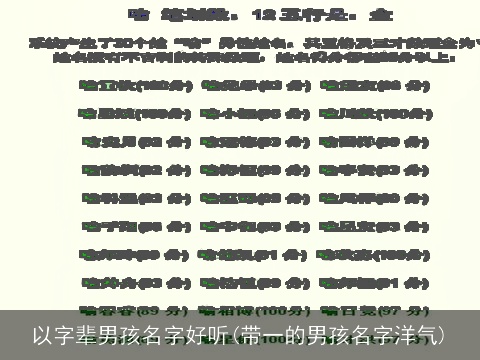 以字辈男孩名字好听(带一的男孩名字洋气)
