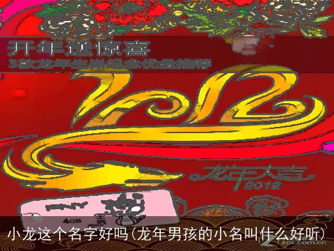 小龙这个名字好吗(龙年男孩的小名叫什么好听)