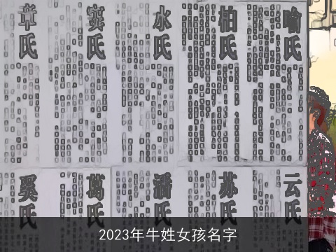 2023年牛姓女孩名字