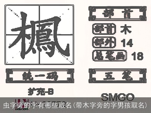 虫字旁的字有哪些取名(带木字旁的字男孩取名)