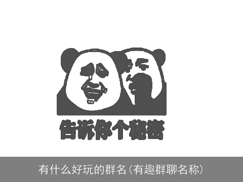 有什么好玩的群名(有趣群聊名称)