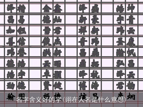 名字含义好的字(翊在人名是什么意思)