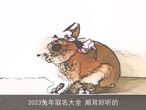 2023兔年取名大全 顺耳好听的